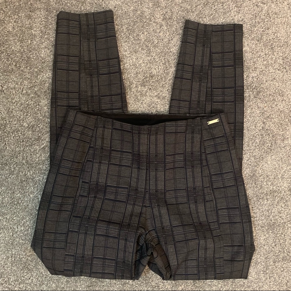 [Ivanka Trump] Navy/Gray Plaid Pants - Small